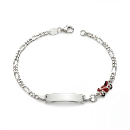 Bracelet bébé gourmette moto edora argent 925/1000 maille jaseron edoc2546 – gourmettes bébé or