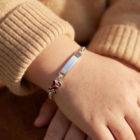 Bracelet Bébé Gourmette Moto EDORA ARGENT 925/1000 Maille Jaseron EDOC2546
