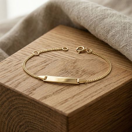 Bracelet bébé gourmette edora or 750/1000 jaune chaîne gourmette edog40bbr-14 – gourmettes bébé or