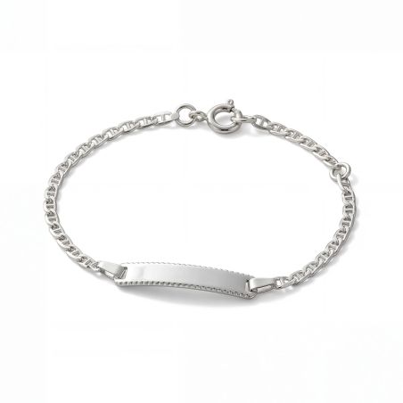 Bracelet bébé gourmette edora or 750/1000 blanc edol227gr-13  – gourmettes bébé or