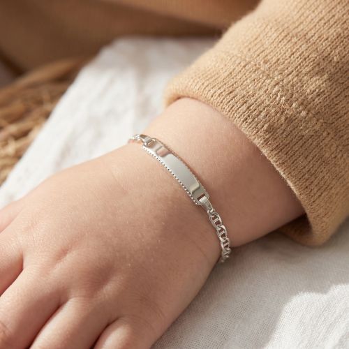 Bracelet Bébé Gourmette EDORA OR 750/1000 Blanc EDOL227GR-13 