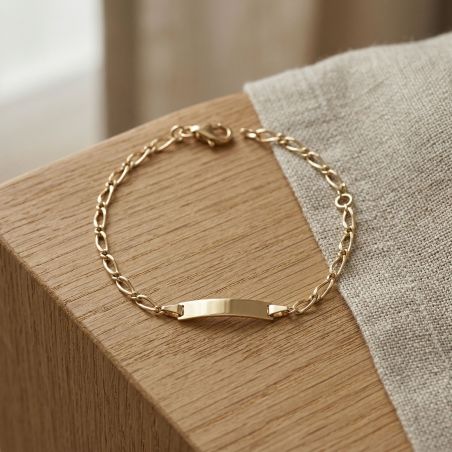 Bracelet bébé gourmette cheval edora or 375/1000 jaune edon0252 – gourmettes bébé or