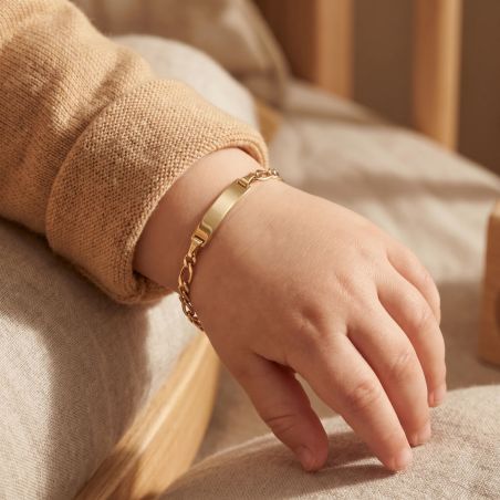 Bracelet Bébé Gourmette Cheval EDORA OR 375/1000 Jaune EDON0252