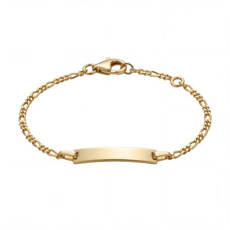 Bracelet bébé gourmette edora or375/1000 jaune maille figaro edon8949 – gourmettes bébé or