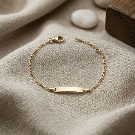 Bracelet bébé gourmette edora or375/1000 jaune maille figaro edon8949 – gourmettes bébé or