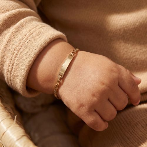 Bracelet Bébé Gourmette EDORA OR 375/1000 Jaune Maille Marine EDON9457