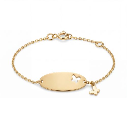 Bracelet Bébé Gourmette Papillon OR 375/1000 Jaune Maille Jaseron EDO9FR35BBD2-14