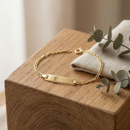 Bracelet Bébé Gourmette EDORA Or 375/1000 Jaune Maille Marine EDO630006-13