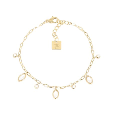 Bracelet femme zag bijoux azelie doré sbs26567-01wht – bracelets acier