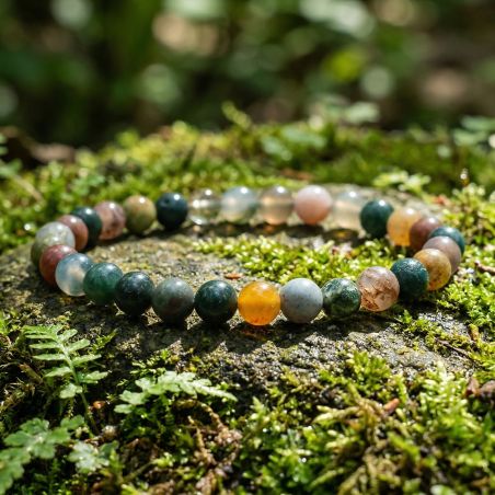 Bracelet boules edora collection terra nata dava agate indienne edo3701459066841 – bracelets pierres naturelles