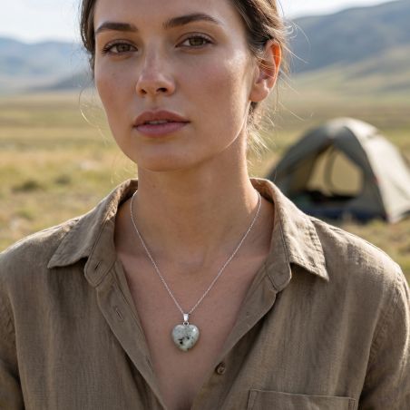 Pendentif Femme Cœur EDORA Collection TERRA NATA Yora Labradorite EDO3701459080984