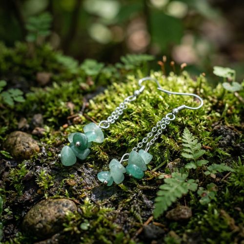 Boucles d'Oreilles Femme Pendantes EDORA Collection TERRA NATA Siona Aventurine Verte EDO3701459081967