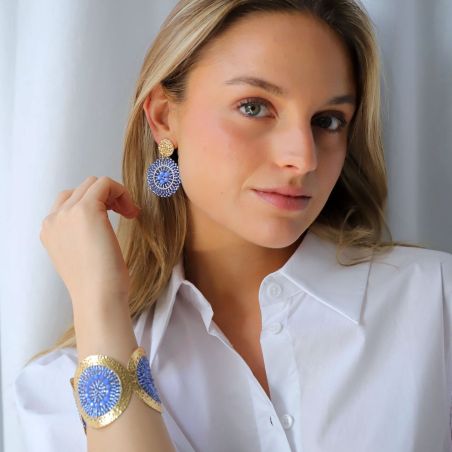 Boucles d'oreilles femme pendantes SÀNTIBÉ Baby Espagnola Bleu BABY ESP-BLEU-BO