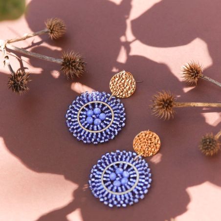 Boucles d'oreilles femme pendantes sàntibé baby espagnola bleu baby esp-bleu-bo – boucles d'oreilles bohème chic