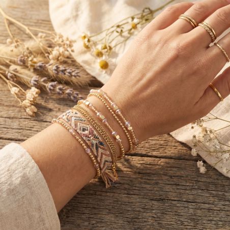 Bracelet femme SÀNTIBÉ Divine 1 Tour carré DIV1 CAR-DORE-BRA