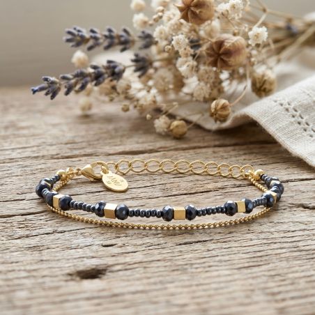 Bracelet femme sàntibé divine 1 tour carré div1 car-gris-bra – bracelets laiton