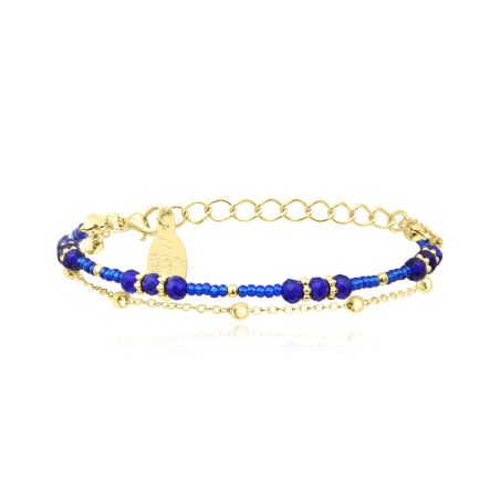 Bracelet femme sàntibé divine 1 tour courrone bleu div1 cou-bleu-bra – bracelets laiton