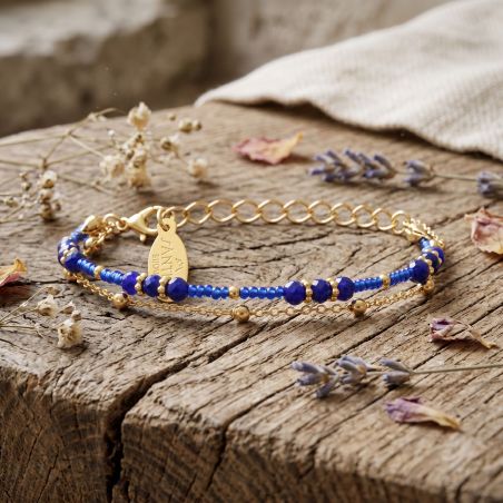 Bracelet femme sàntibé divine 1 tour courrone bleu div1 cou-bleu-bra – bracelets laiton