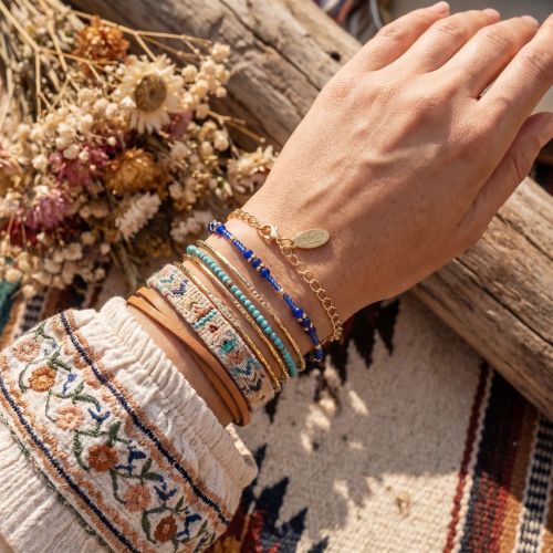 Bracelet femme SÀNTIBÉ Divine 1 Tour courrone bleu DIV1 COU-BLEU-BRA