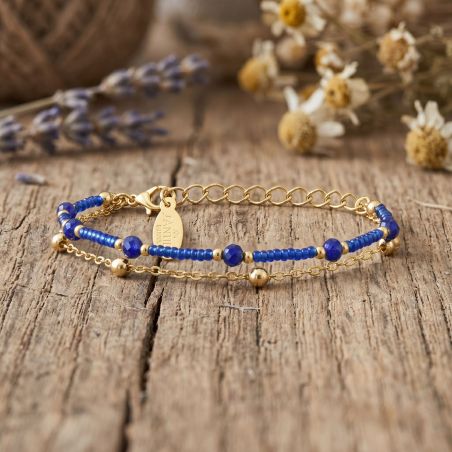 Bracelet femme sàntibé divine 1 tour ronde bleu div1 ron-bleu-bra – bracelets laiton