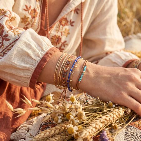 Bracelet femme SÀNTIBÉ Divine 1 Tour Ronde bleu DIV1 RON-BLEU-BRA