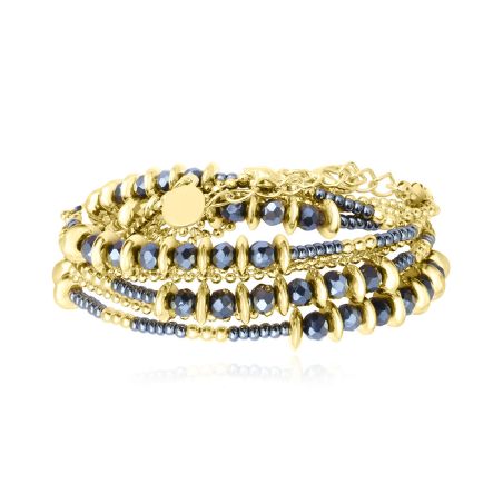 Bracelet femme sàntibé divine 3 tours disque gris div3 dis-gris-bra – bracelets laiton