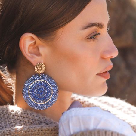 Boucles d'oreilles femme pendantes d'oreilles Espagnola SÀNTIBÉ céleste ESPAGNOL-CELE-BO