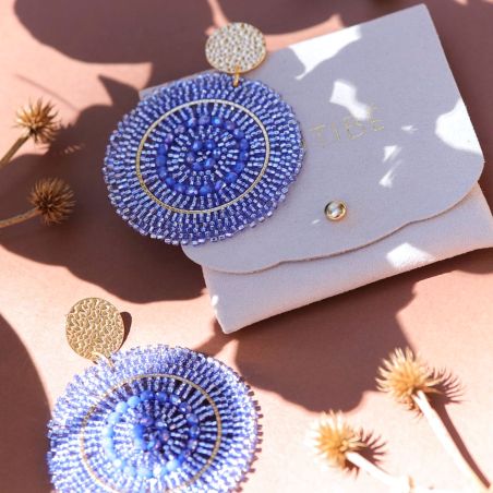 Boucles d'oreilles femme pendantes d'oreilles espagnola sàntibé céleste espagnol-cele-bo – boucles d'oreilles bohème chic