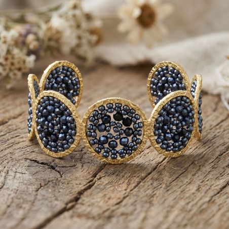 Bracelet femme manchette sàntibé marina gris marina-gris-man – bracelets laiton