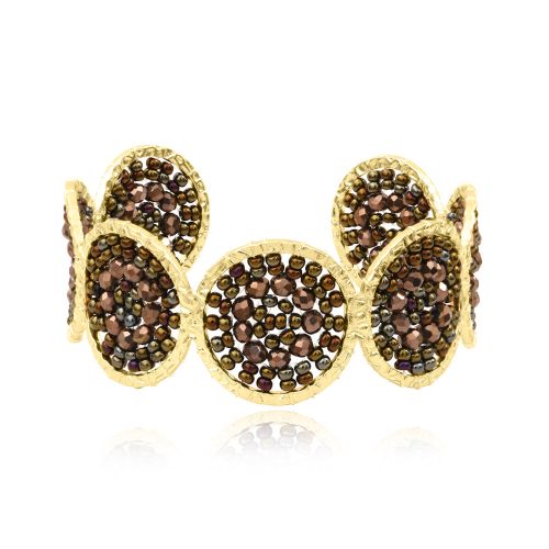 bracelet femme Manchette SÀNTIBÉ Marina Noisette MARINA-NOIS-MAN