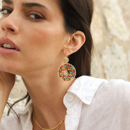 Boucles d'oreilles femme pendantes SÀNTIBÉ Maxi Paradis vert oasis MAXI PAR-OASI-BO