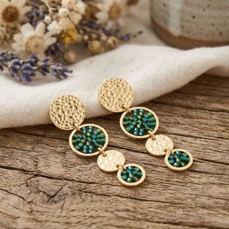 Boucles d'oreilles femme pendantes SÀNTIBÉ Mini Lupin vert oasis MINI LUP-OASI-BO