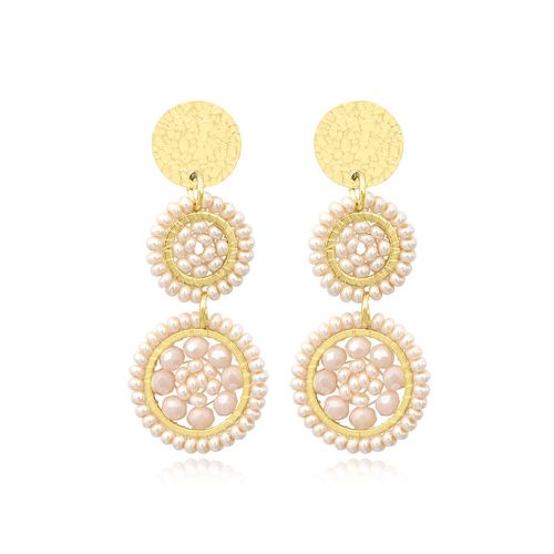 Boucles d'oreilles femme pendantes SÀNTIBÉ Mini Mila sable MINI MIL-SABL-BO