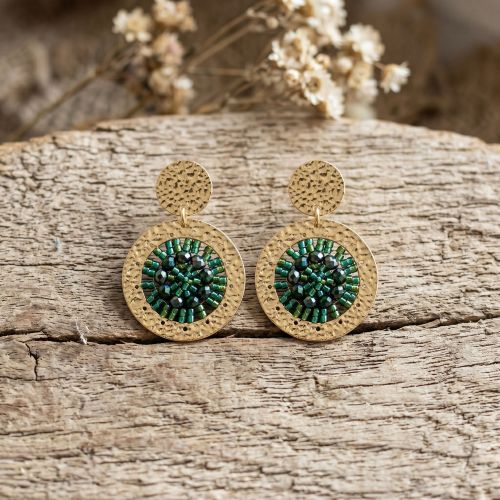 Boucles d'oreilles femme pendantes SÀNTIBÉ Mini Patagona vert oasis MINI PAT-OASI-BO