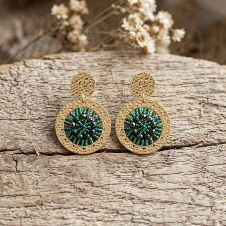 Boucles d'oreilles femme pendantes SÀNTIBÉ Mini Patagona vert oasis MINI PAT-OASI-BO