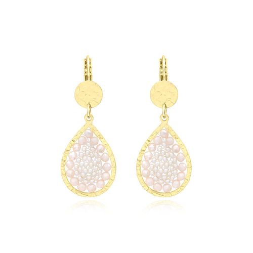 Boucles d'oreilles femme pendants SÀNTIBÉ Mini Ysé sable MINI YSE-SABL-BO