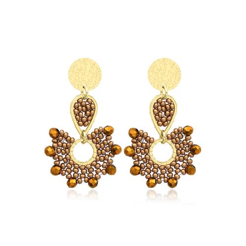 Boucles d'oreilles femme pendantes SÀNTIBÉ Ophélia Champagne OPHELIA-CHAM-BO