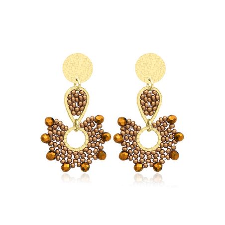 Boucles d'oreilles femme pendantes sàntibé ophélia champagne ophelia-cham-bo – boucles d'oreilles bohème chic