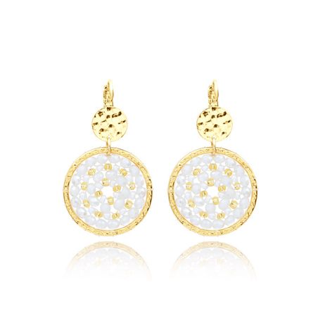 Boucles d'oreilles femme pendantes sàntibé paradis blanc doré paradis-blan-bo-2 – boucles d'oreilles bohème chic