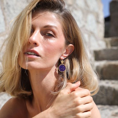 Boucles d'oreilles femme pendantes sàntibé paradis bleu paradis-bleu-bo – boucles d'oreilles bohème chic