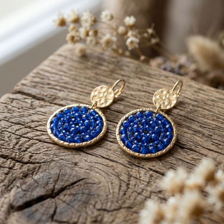 Boucles d'oreilles femme pendantes sàntibé paradis bleu paradis-bleu-bo – boucles d'oreilles bohème chic
