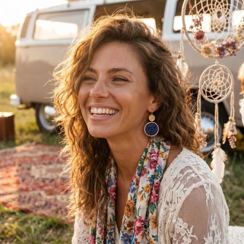 Boucles d'oreilles femme pendantes SÀNTIVÉ Paradis bleu PARADIS-BLEU-BO