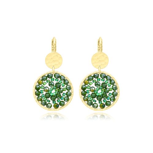 Boucles d'oreilles femme pendantes SÀNTIVÉ vert Oasis PARADIS-OASI-BO