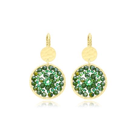 Boucles d'oreilles femme pendantes sàntibé vert oasis paradis-oasi-bo – boucles d'oreilles bohème chic