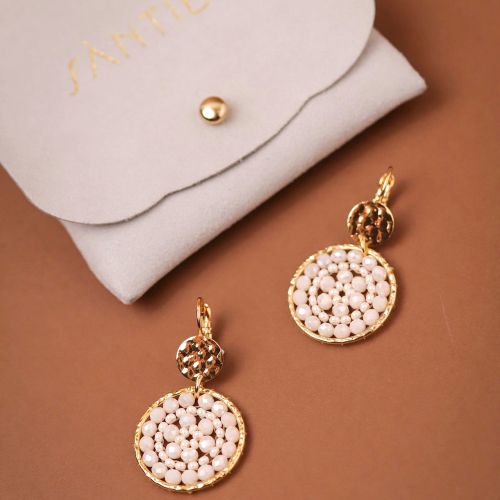 Boucles d'oreilles femme pendantes SÀNTIVÉ sable PARADIS-SABL-BO