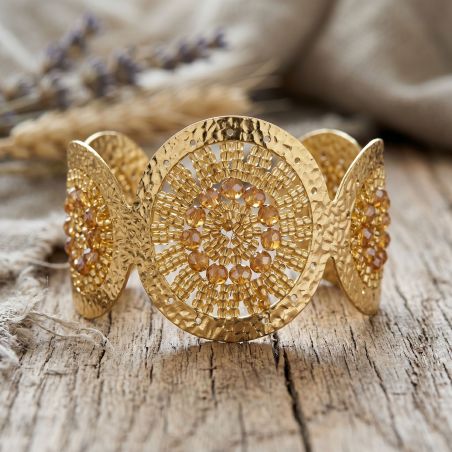 Bracelet femme manchette sàntibé ushuaia doré ushuaia-dore-man – bracelets laiton