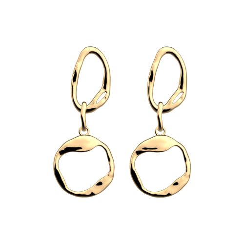 Boucles d'oreilles femme pendantes LES GEORGETTES Café Crème dorée 1849-500-0TU