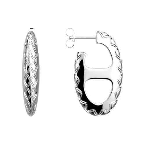 Boucles d'oreilles femme créoles LES GEORGETTES Expresso argentée 1846-200-0TU
