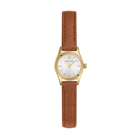 Montre quartz femme pierre lannier pya doré cadran argenté bracelet cuir brun 10 m 091m524 – montre femme chic et tendance