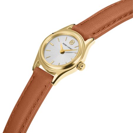 Montre quartz femme pierre lannier pya doré cadran argenté bracelet cuir brun 10 m 091m524 – montre femme chic et tendance